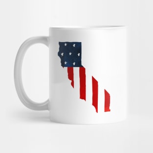 Patriotic USA Flag California Map Mug